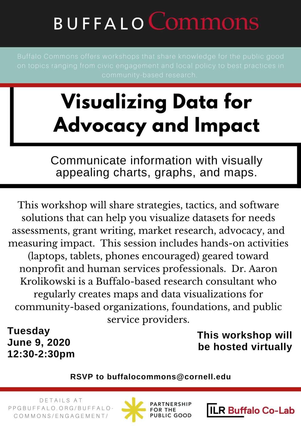 Buffalo Commons Virtual Workshop: Visualizing Data for Advocacy and Impact