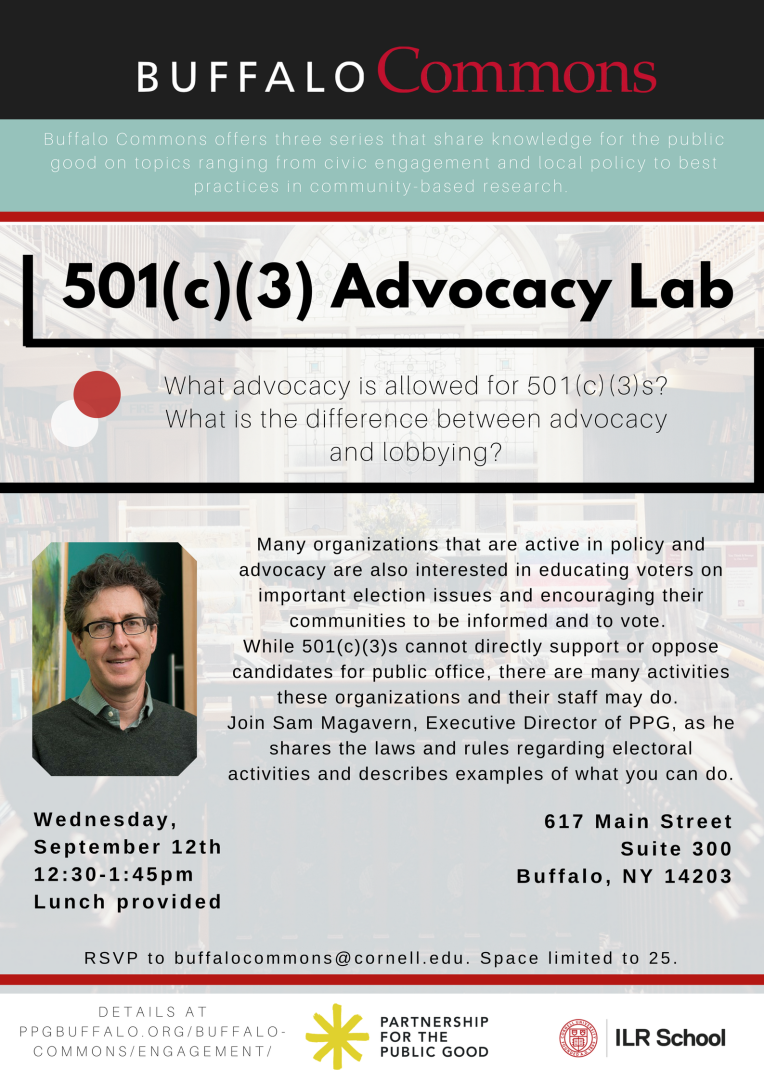 Join us for the Buffalo Commons 501(c)(3) Advocacy Lab