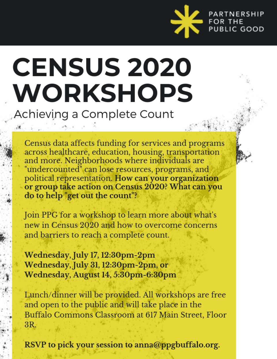 Census 2020 Workshops: Achieving a Complete Count