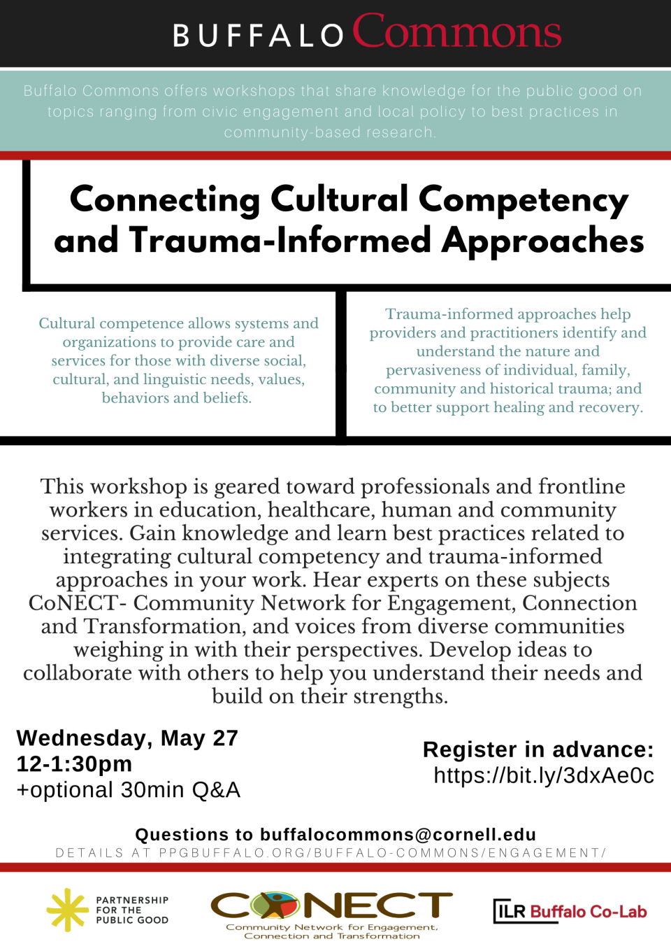 Buffalo Commons Virtual Workshop: Connecting Cultural Competency and Trauma-Informed Approaches